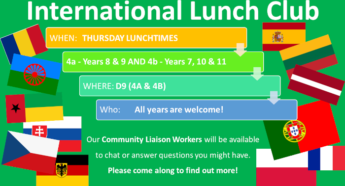 International Lunchtime Club Poster