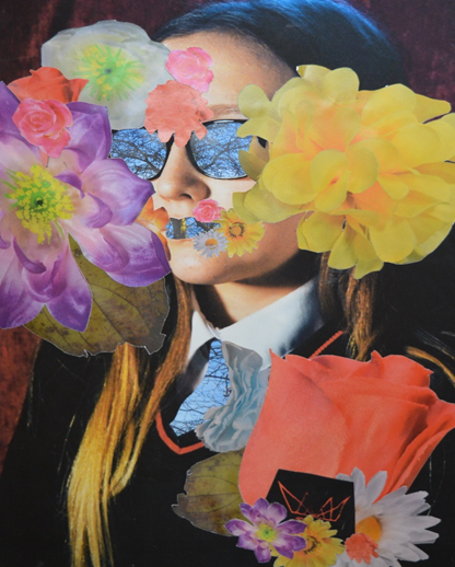 Student with flowers