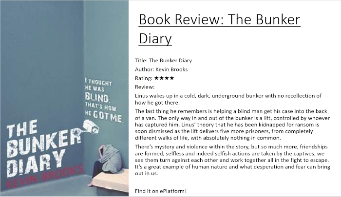 The Bunker Diary - Book review